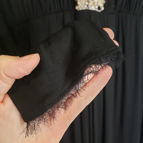 T-Bags Los Angeles Maxi Dress Black Long Sleeve Plunging Vneck Plus Size 1X - Picture 6 of 10